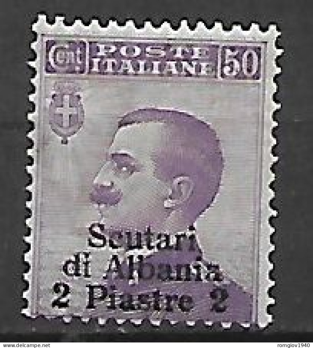 REGNO D'ITALIA LEVANTE  1909-1911 SCUTARI D'ALBANIA FRANCOBOLLI SOPRASTAMPATI SASS. 5  MLH VF - European And Asian Offices