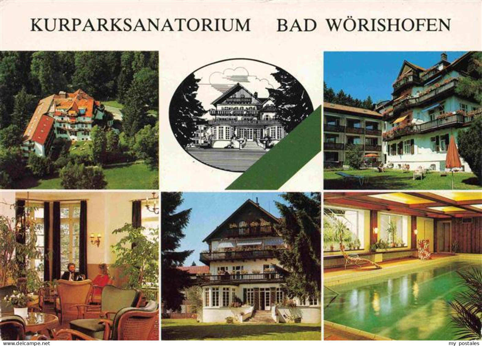 73971534 BAD_WoeRISHOFEN Fliegeraufnahme Kurparksanatorium Hotelhalle Hallenbad - Bad Wörishofen