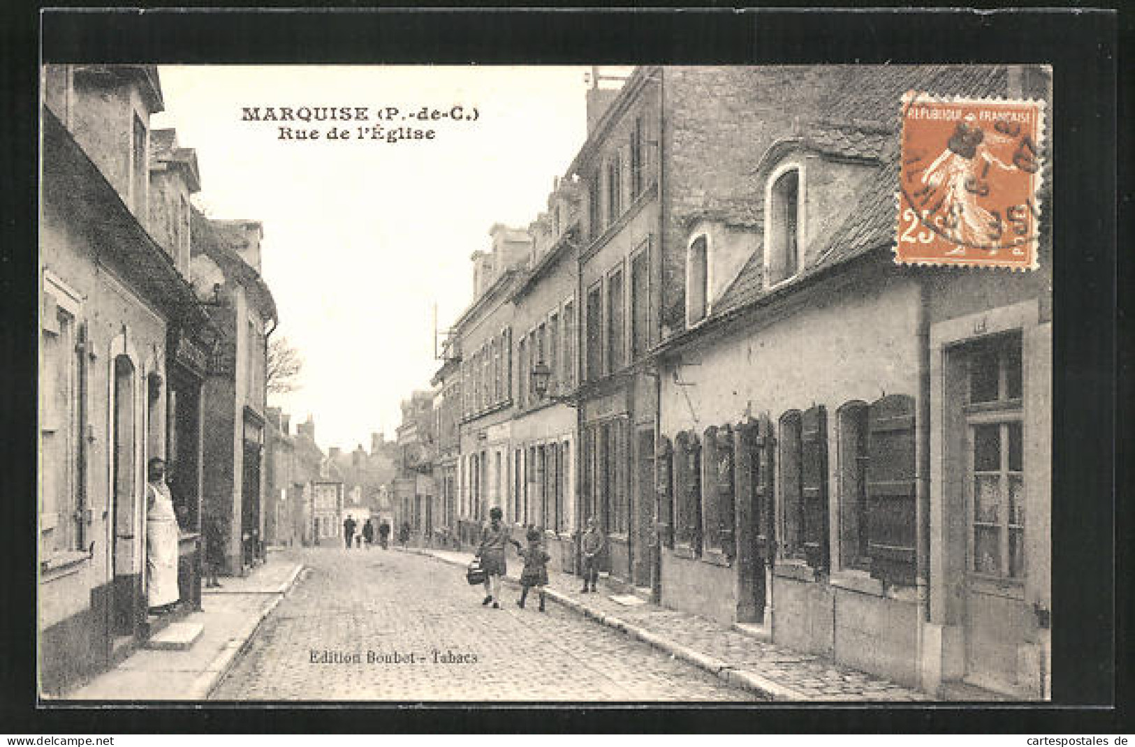 CPA Marquise, Rue De L`Eglise  - Marquise