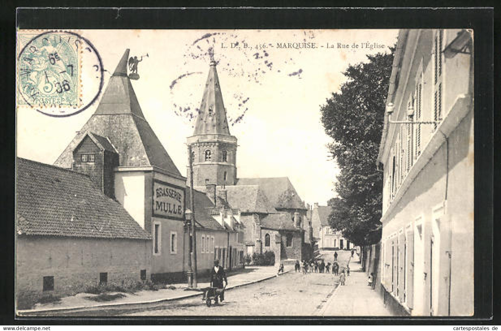 CPA Marquise, La Rue De L`Èglise  - Marquise