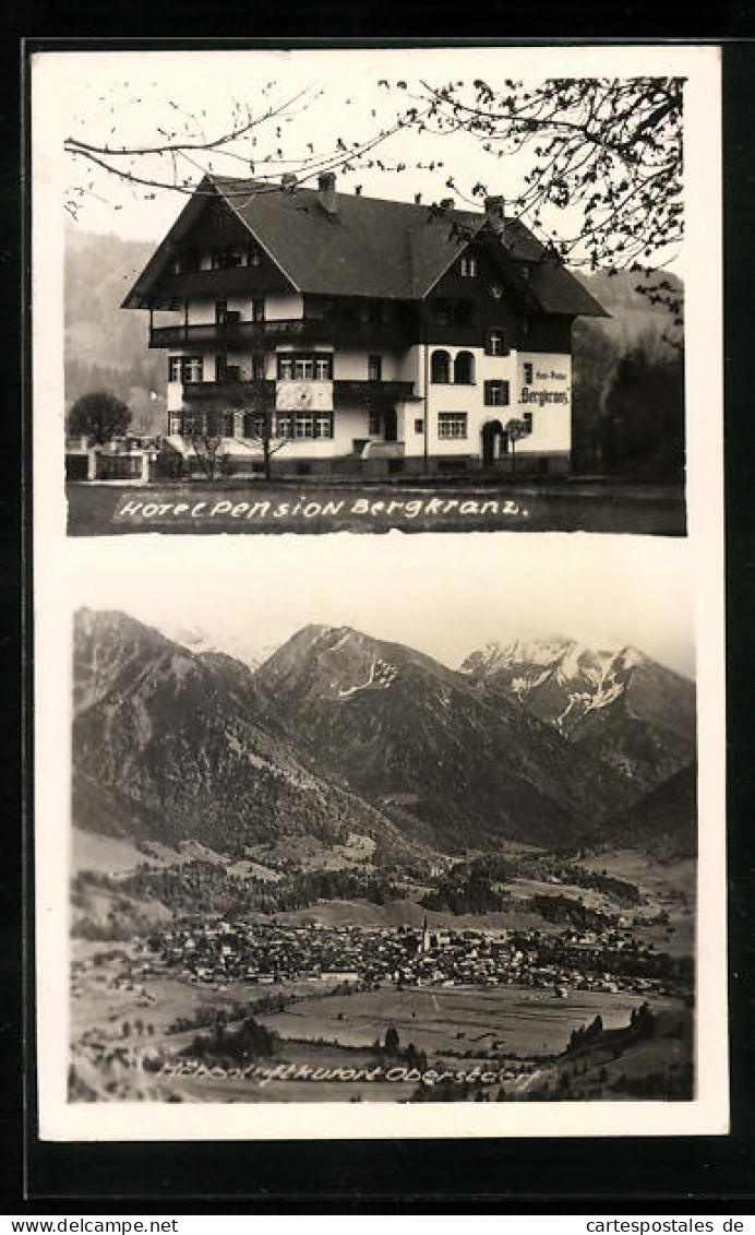 AK Oberstdorf, Hotel Pension Bergkranz, Teilansicht  - Oberstdorf