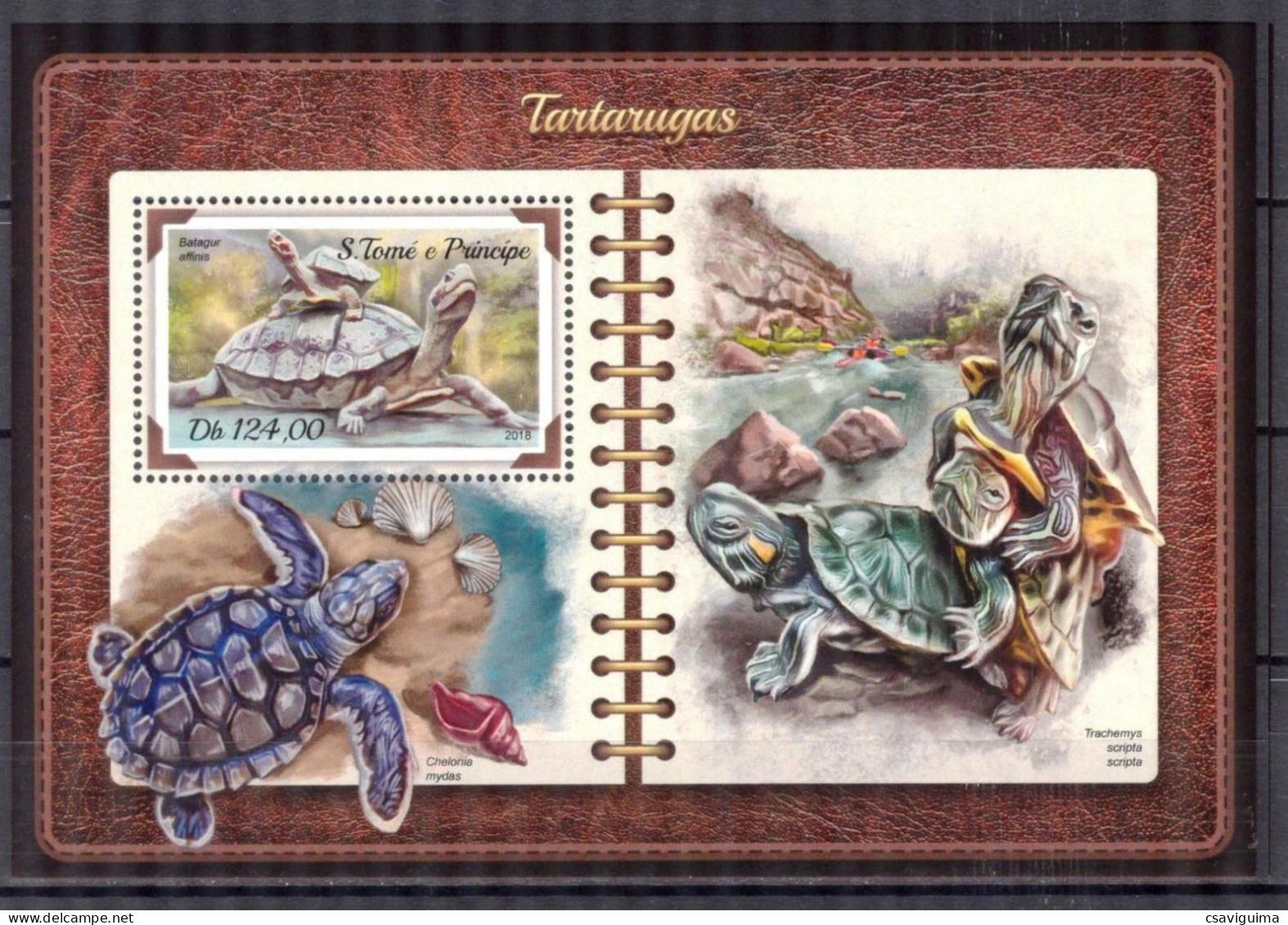 St Tome E Principe - 2018 - Turtles - Yv Bf 1120 - Tartarughe