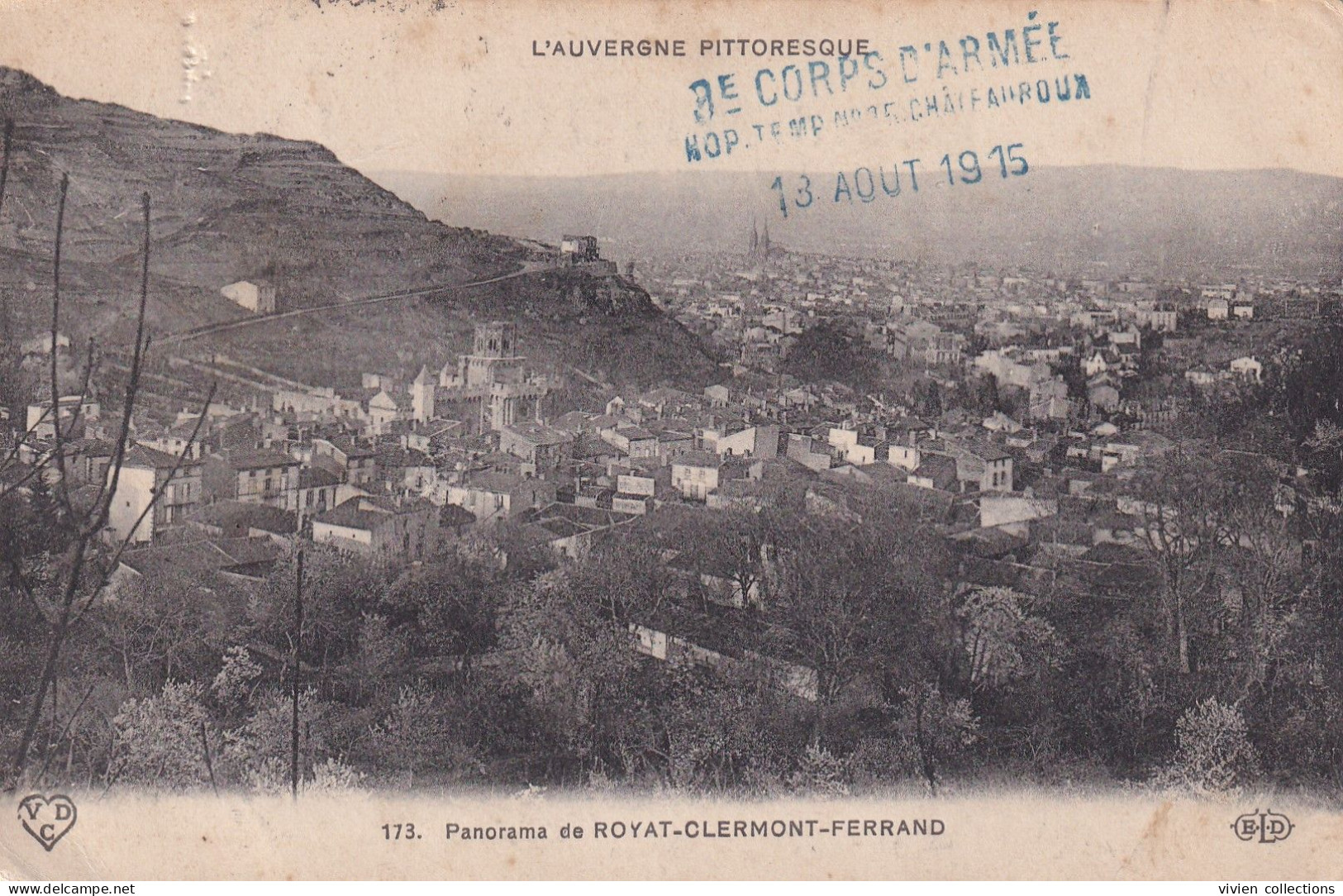 Châteauroux (36) Tampon 3eme Corps D'armée Hôpital Temporaire En 1915 - Guerre De 1914-18