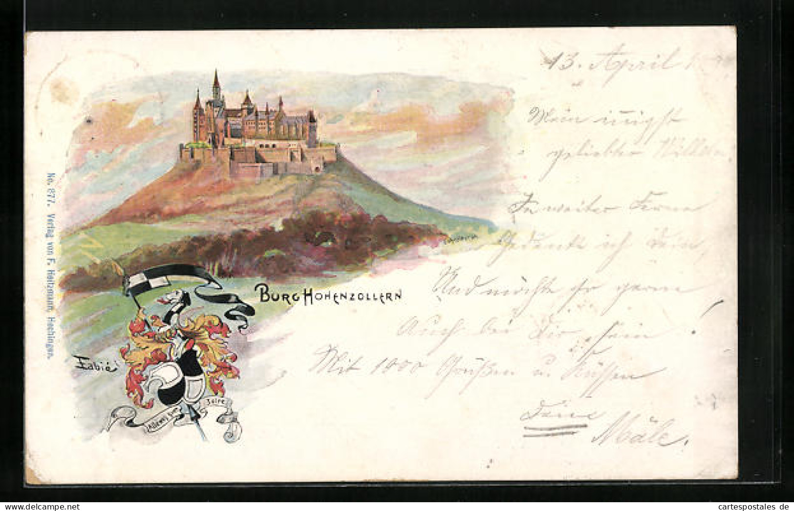 Lithographie Burg Hohenzollern, Wappen  - Autres & Non Classés