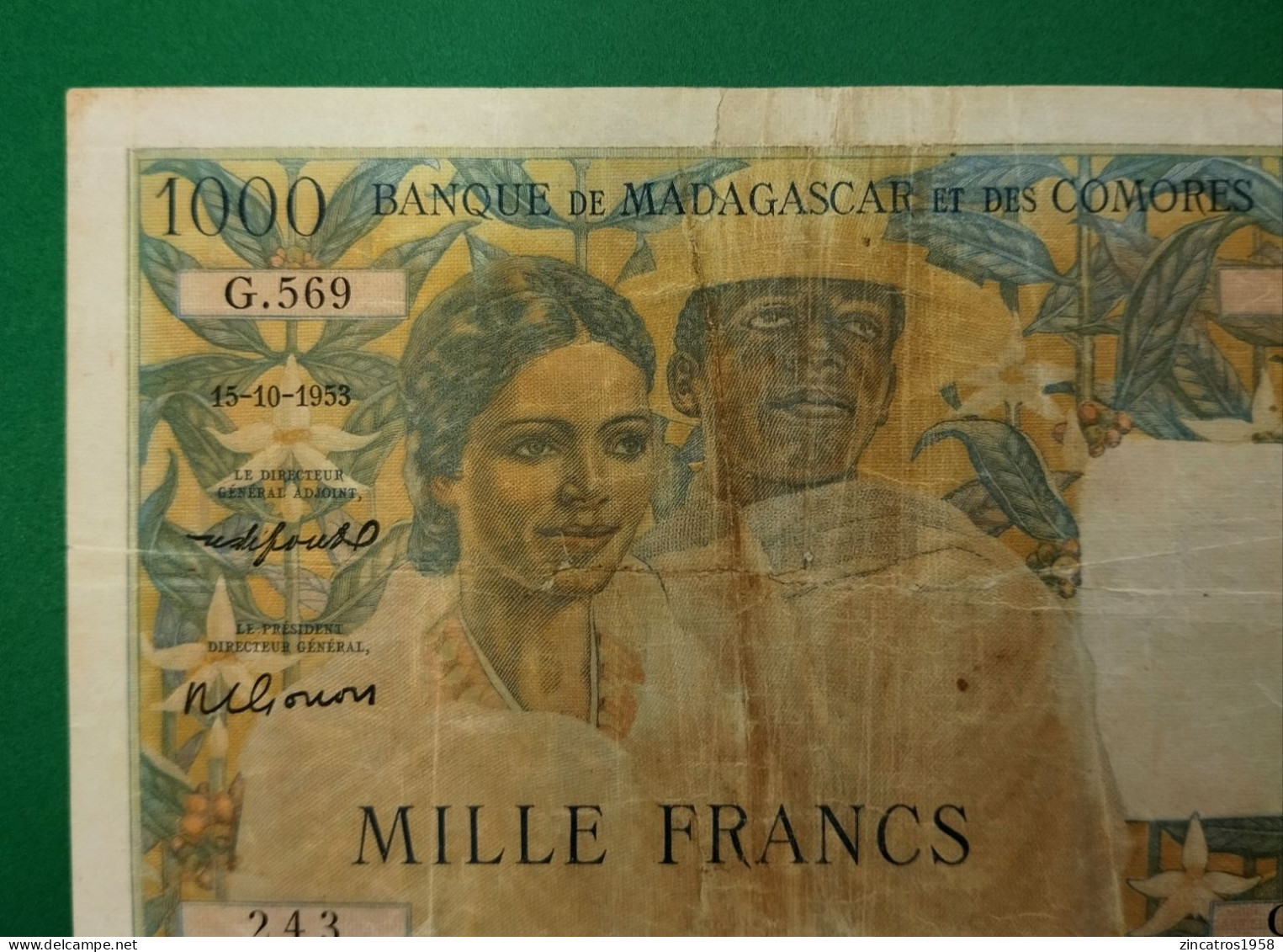 Madagascar / Banque Madagascar Et Comores / 1000 Francs 15/10/1953 P.48b / Trés Rare +++ - Madagascar