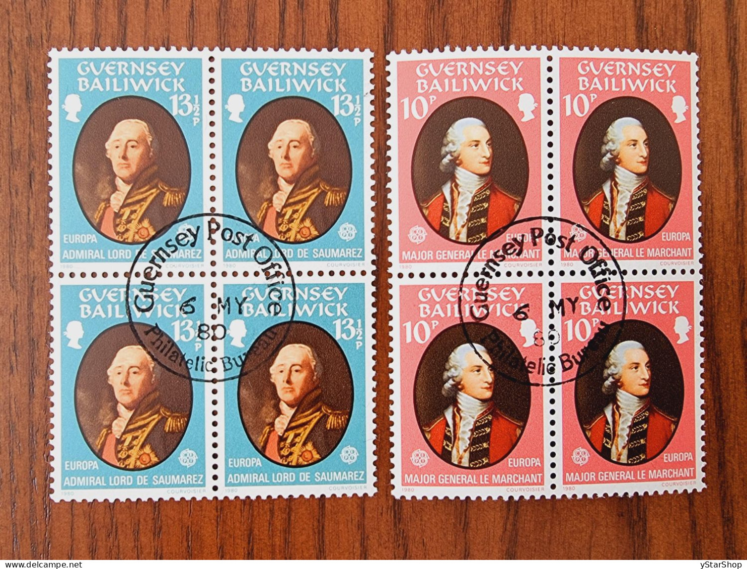 Guernsey Stamps Lot - CTO - Blocks Of 4 (B4) - 1980 - GG 207-8 - Guernsey