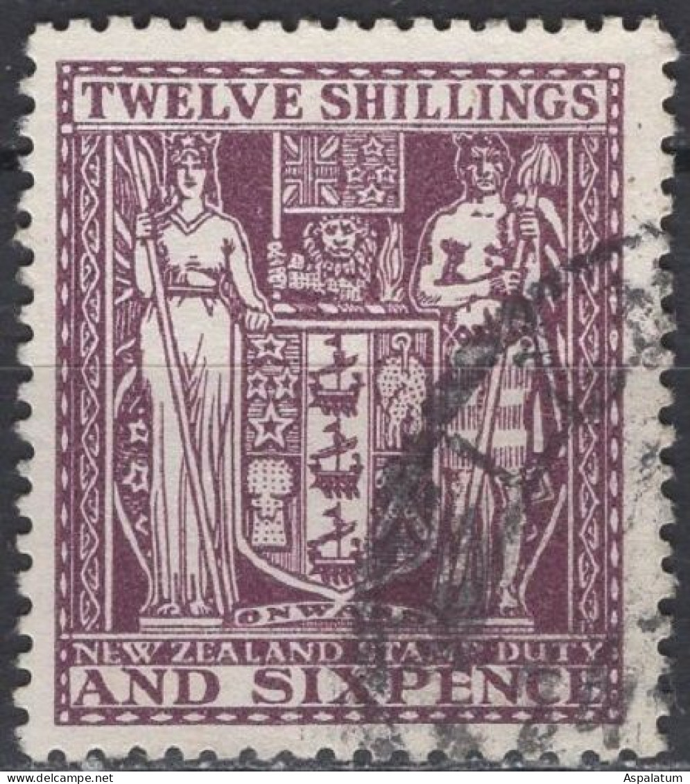 New Zealand - Revenue / Stamp Duty - 12 Sh 6 P - Mi 39 - 1935 - Postal Fiscal Stamps