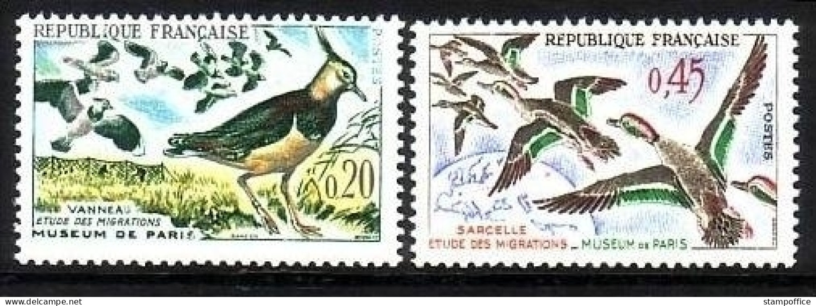 FRANKREICH MI-NR. 1332-1333 POSTFRISCH(MINT) VOGELZUGFORSCHUNG KIEBITZ KRICKENTE - Ducks