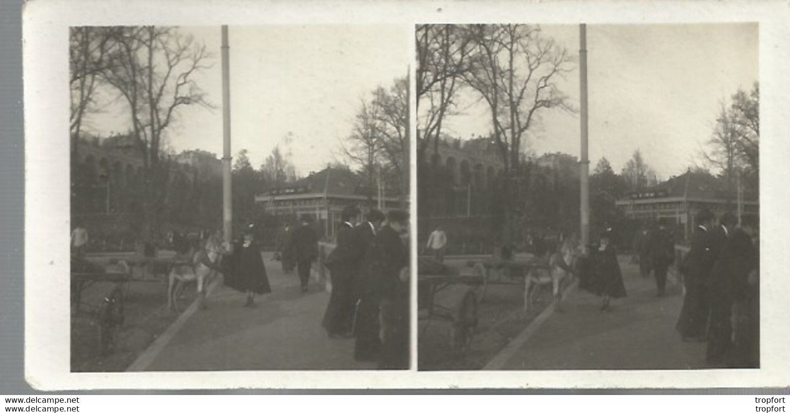 Photo Stéréoscopique Ancienne PAU 1909 Photo Prise En Face De La Gare - Photos Stéréoscopiques