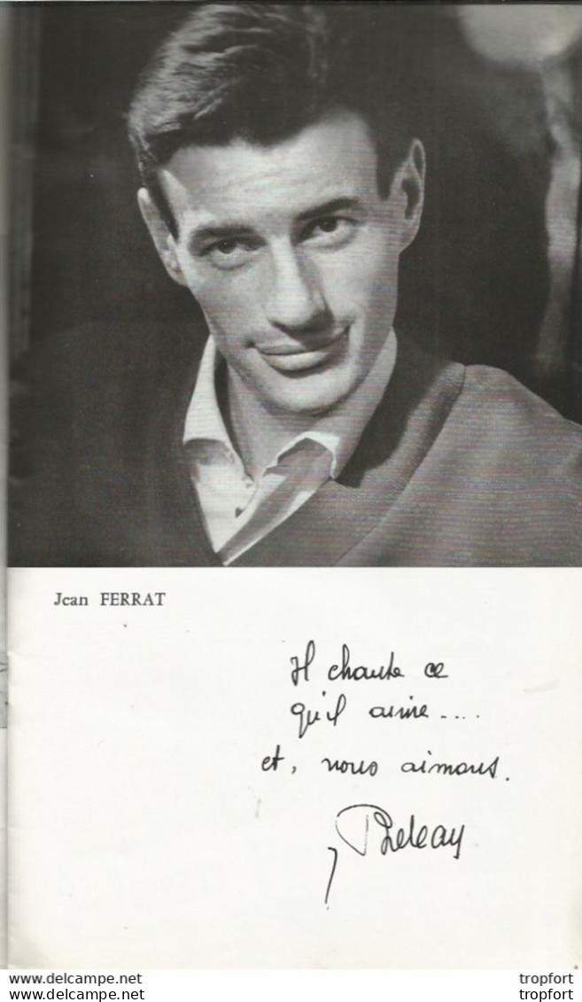 program singer star french song/ Rare programme Théâtre music-hall ZIZI Jeanmaire Jean FERRAT Yves saint laurent