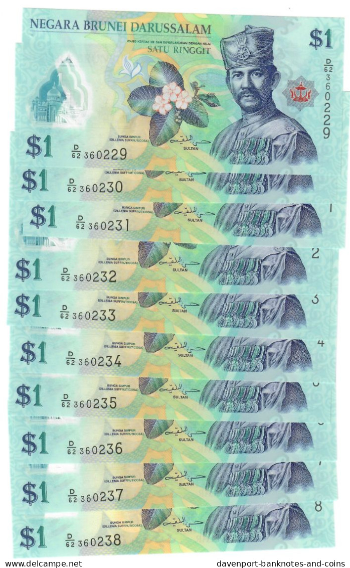 Brunei 10x 1 Ringgit 2019 UNC - Brunei