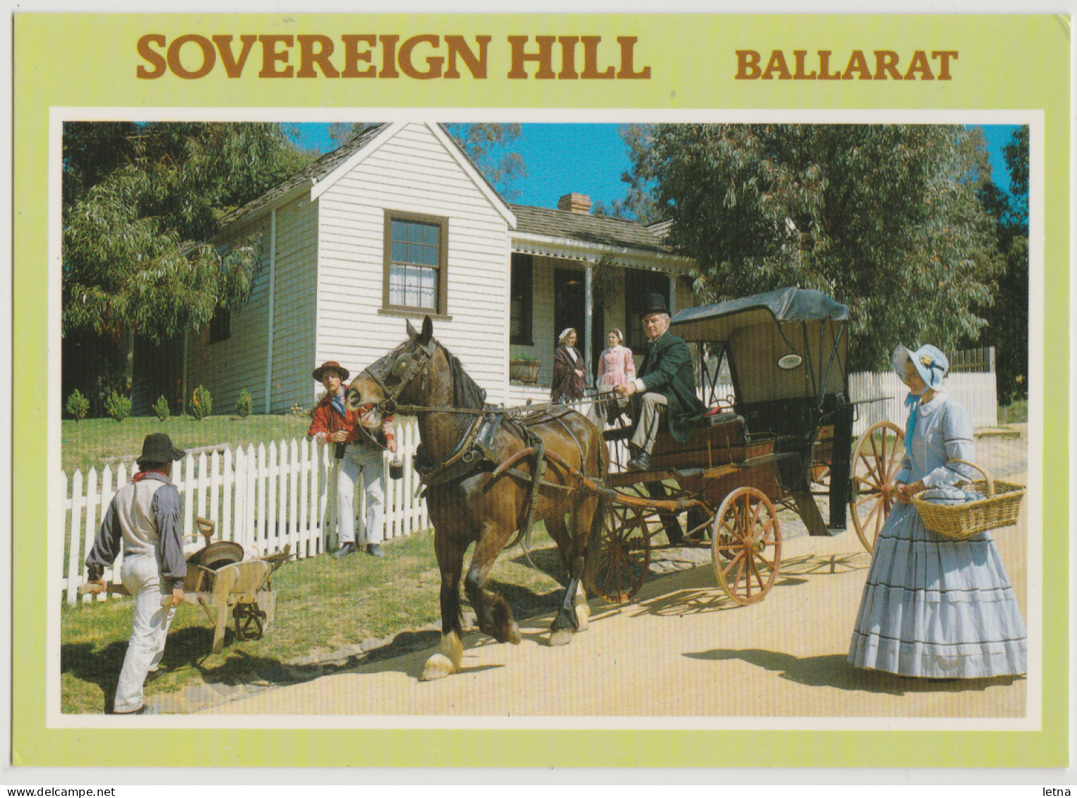 Australia VICTORIA VIC Sovereign Hill Gold Town Horse & Buggy BALLARAT Scancolor CS2025 Postcard C1970s - Ballarat