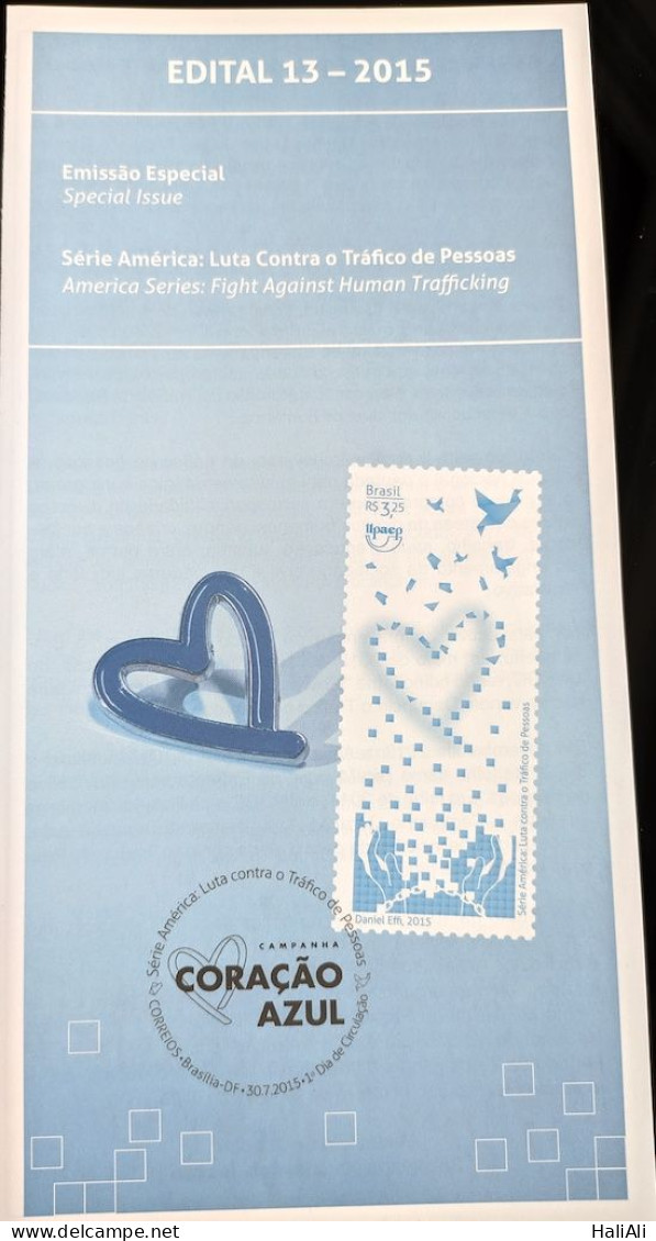 Brochure Brazil Edital 2015 13 Fight Against Human Trafficking Without Stamp - Lettres & Documents