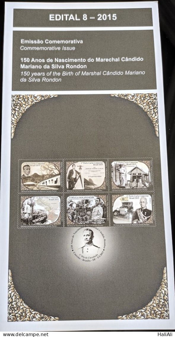 Brochure Brazil Edital 2015 08 Marechal Rondon Communication Without Stamp - Lettres & Documents