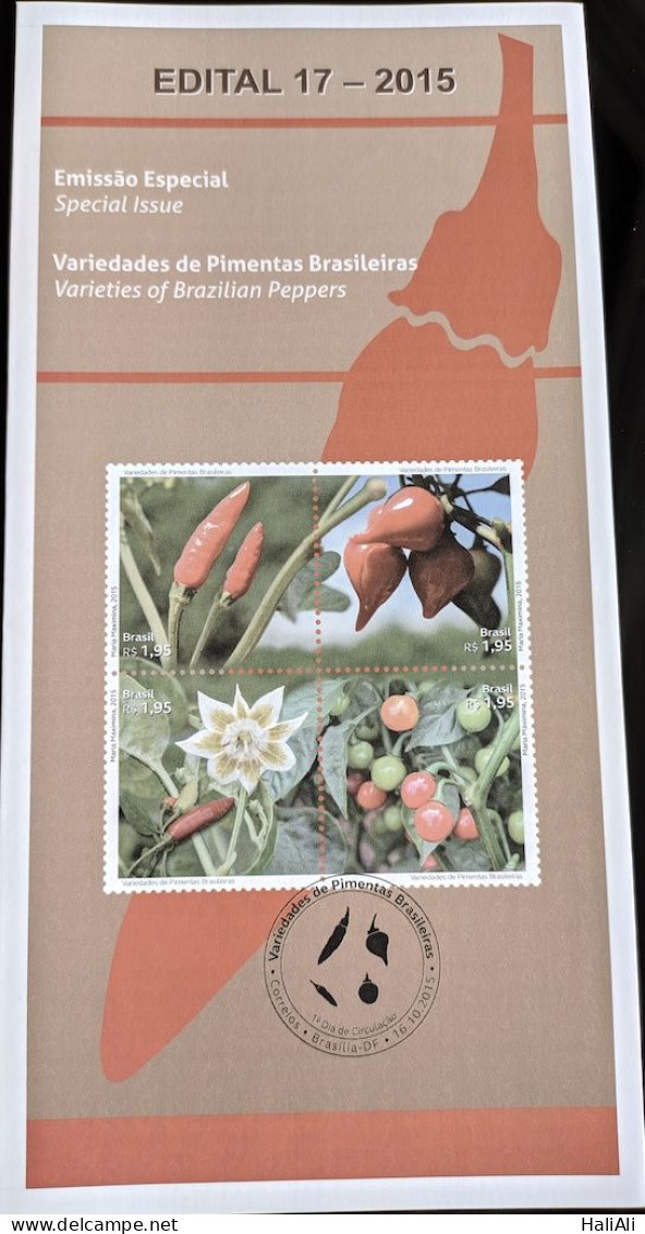 Brochure Brazil Edital 2015 17 Pepper Without Stamp - Lettres & Documents