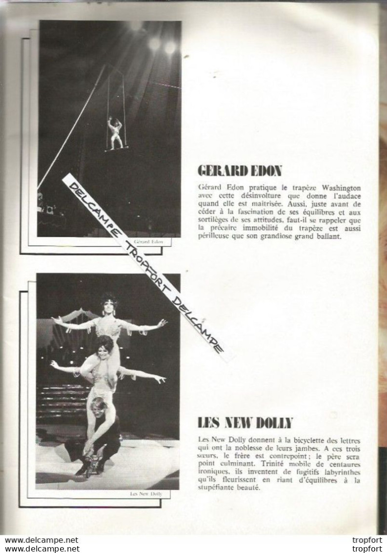 TB Vintage Program Circus / PROGRAMME Cirque GALA DE LA PISTE BOUGLIONE GRUS - Programs