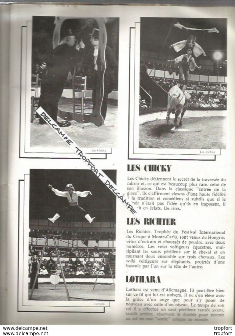 TB vintage program circus / PROGRAMME cirque GALA DE LA PISTE BOUGLIONE GRUS