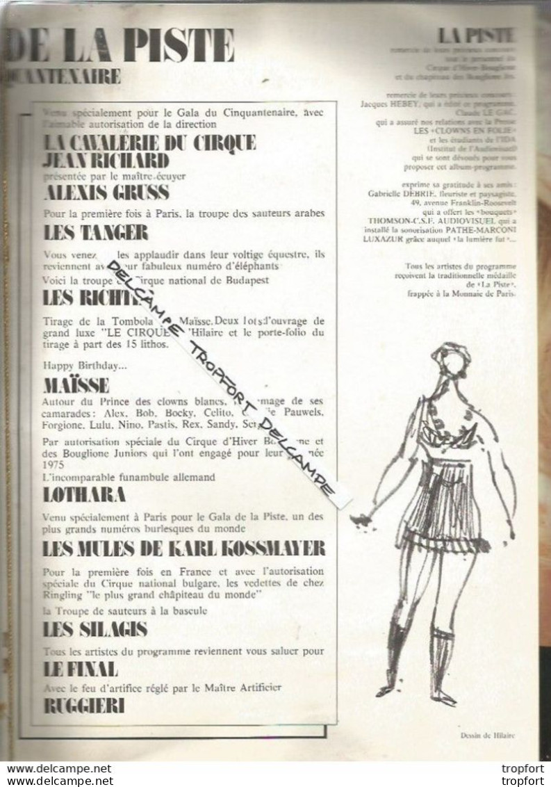 TB vintage program circus / PROGRAMME cirque GALA DE LA PISTE BOUGLIONE GRUS