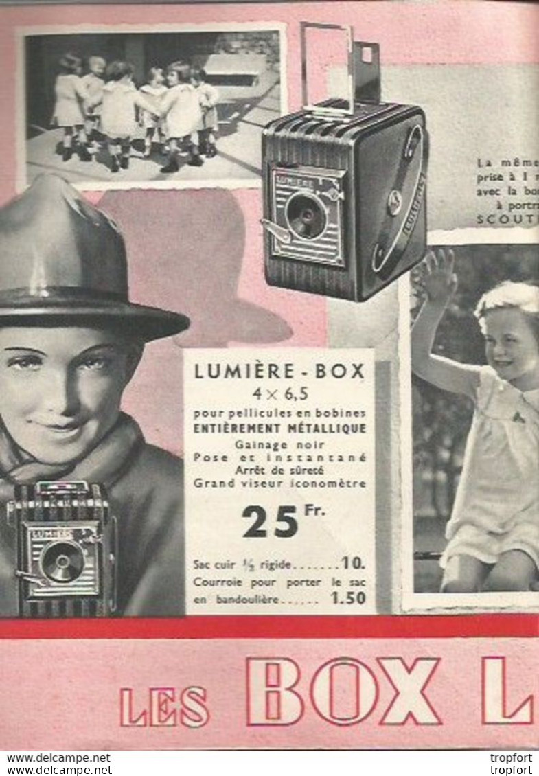 Superbe PUBLICITE ancienne LUMIERE Appareil photo Scoutbox SCOUT P. CHATELET Pellicule VITREY haute saone