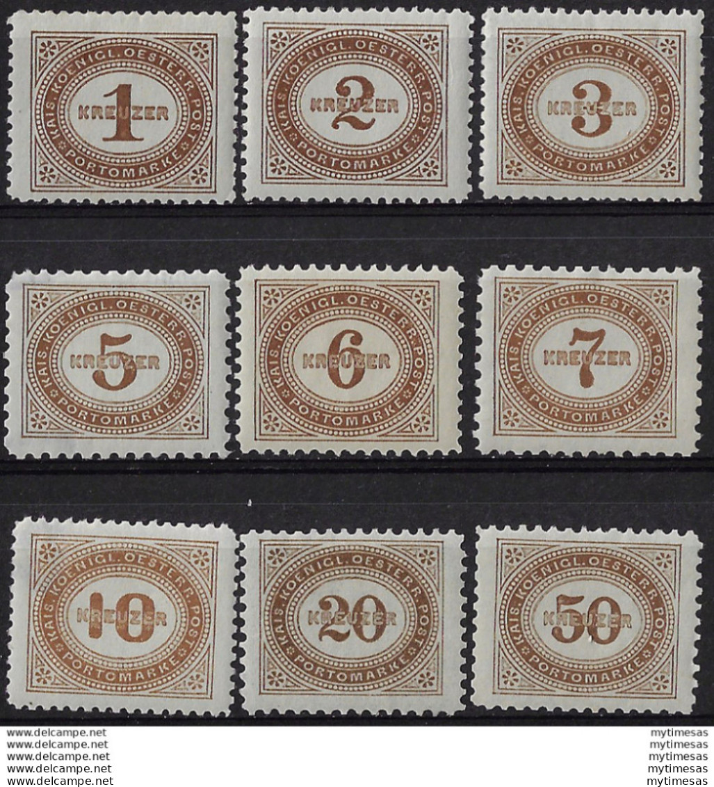 1894-95 Austria Segnatasse MNH Unificato N. 1/9 - Sonstige & Ohne Zuordnung