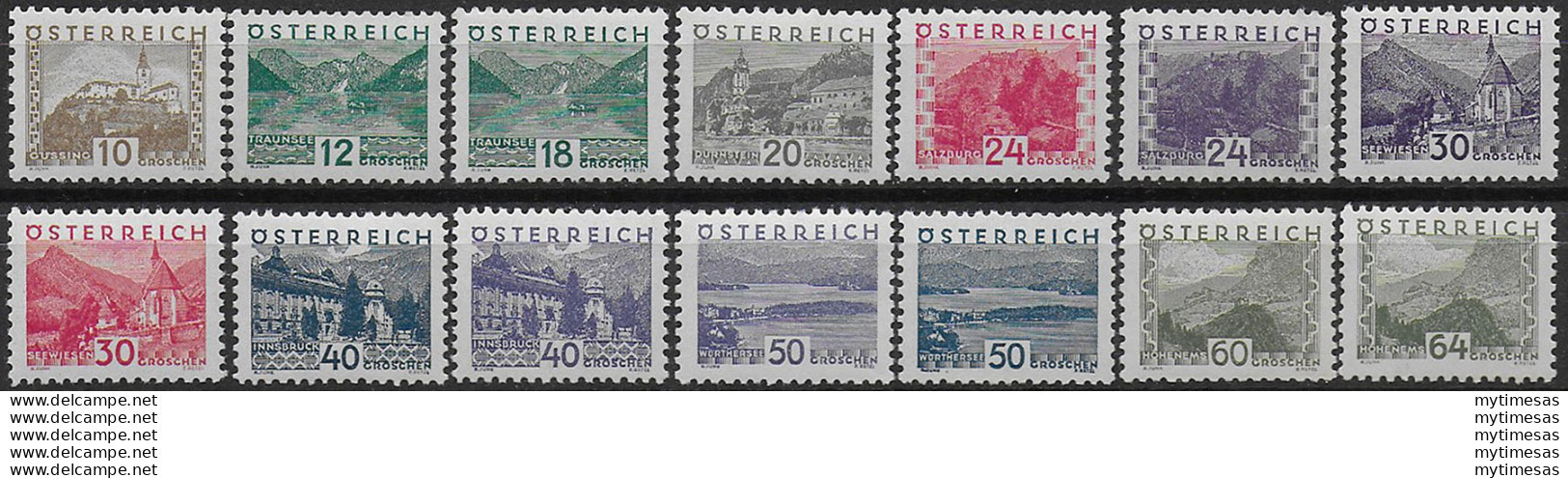 1932 Austria Vedute E Paesaggi 14v. MNH Unificato N. 405/18 - Sonstige & Ohne Zuordnung