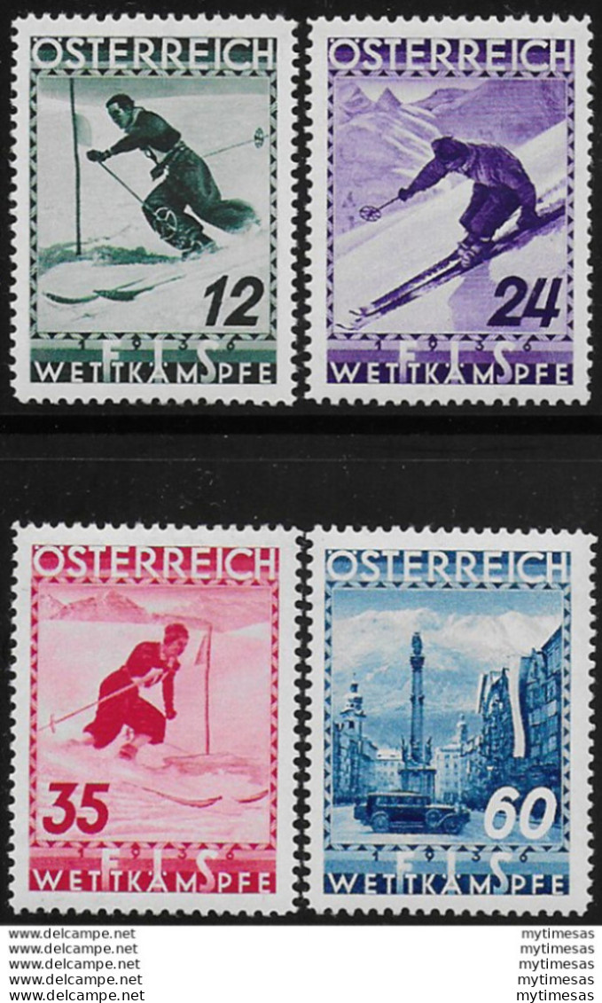 1936 Austria Campionati Di Sci MNH Unif N. 477/80 - Other & Unclassified
