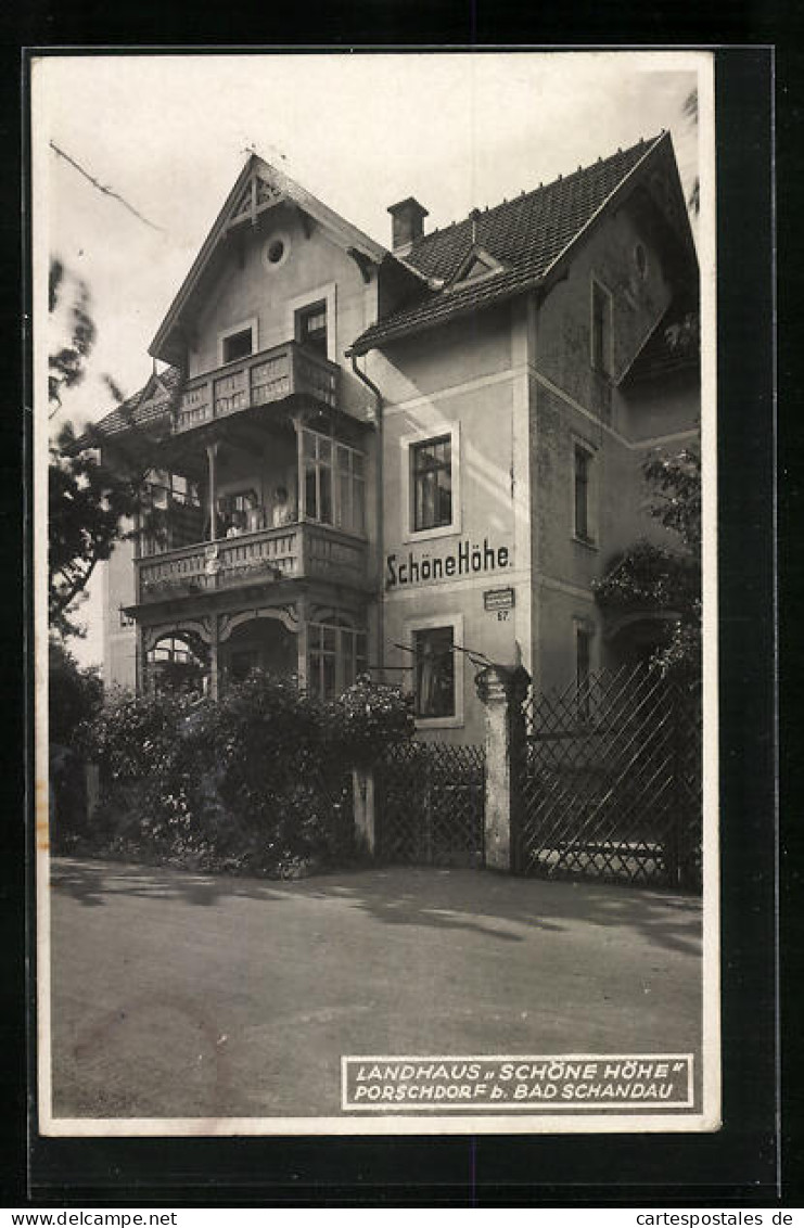 AK Porschdorf B. Bad Schandau, Landhaus Schöne Höhe  - Bad Schandau