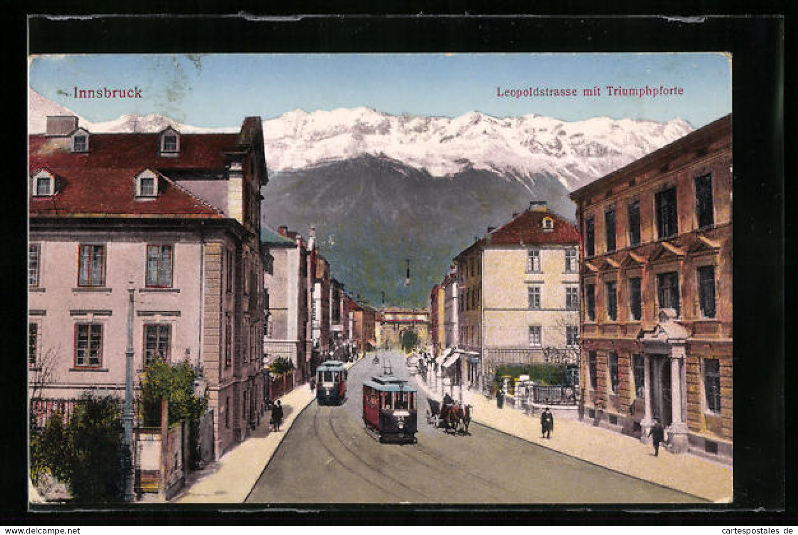 AK Innsbruck, Leopoldstrasse Mit Triumphpforte, Strassenbahn  - Tramways