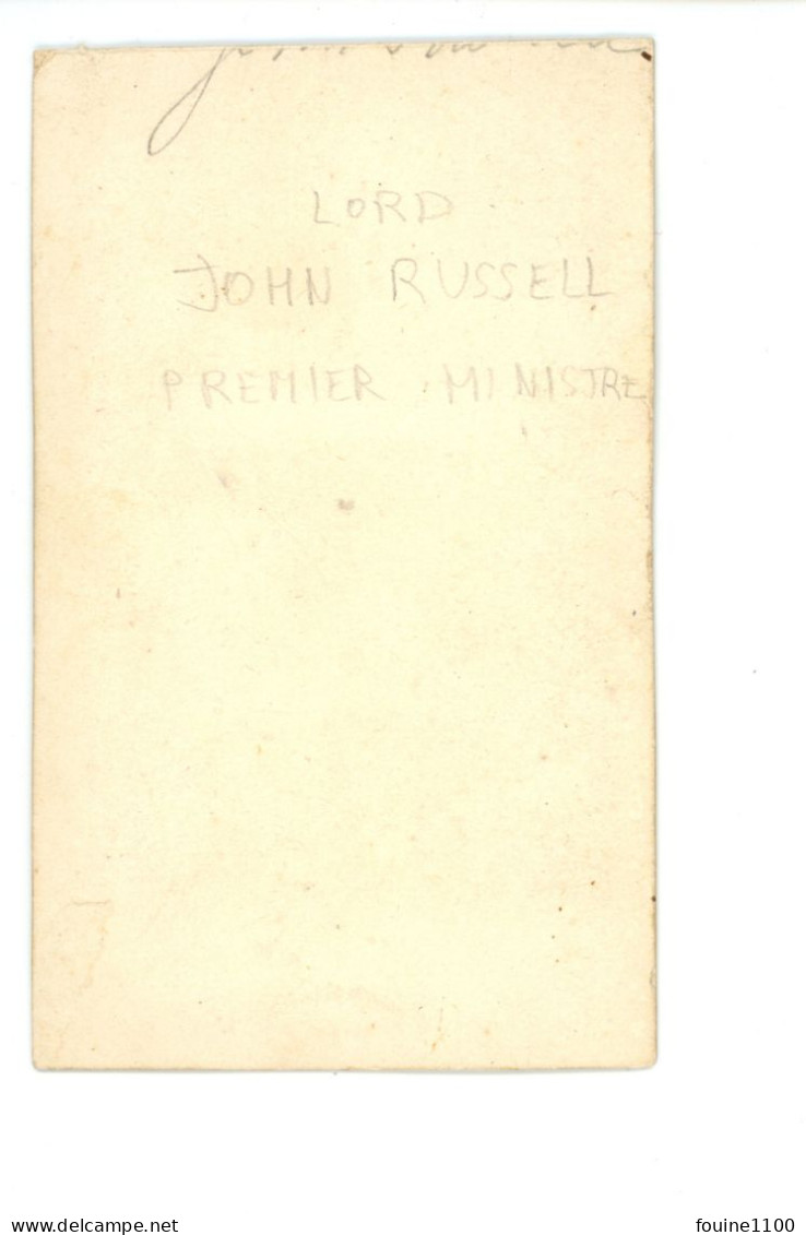 CDV Photo Originale LORD JOHN RUSSELL PREMIER MINISTRE Du Royaume Uni ( An 1861 1862 ) Famille Royale / Personnalité - Alte (vor 1900)