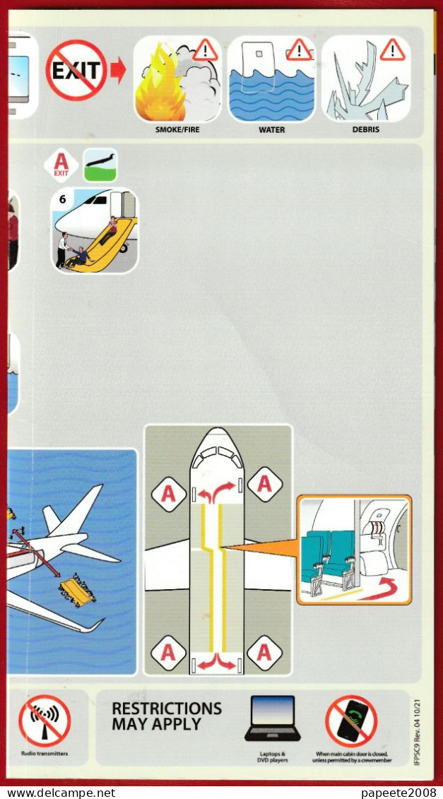 United Express / ERJ175 (OO) - 10-2021 / Consignes De Sécurité / Safety Card (grand Format) - Scheda Di Sicurezza