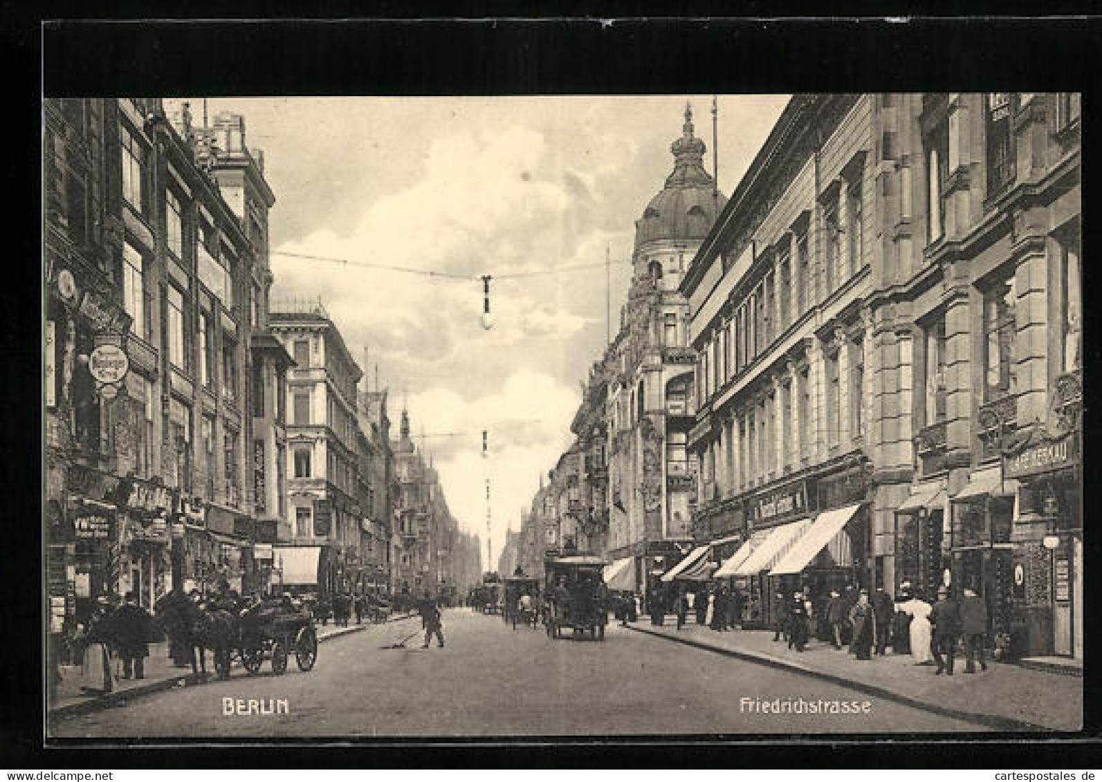 AK Berlin, Friedrichstrasse Mit Cafe Kerkau Und Geschäften  - Mitte