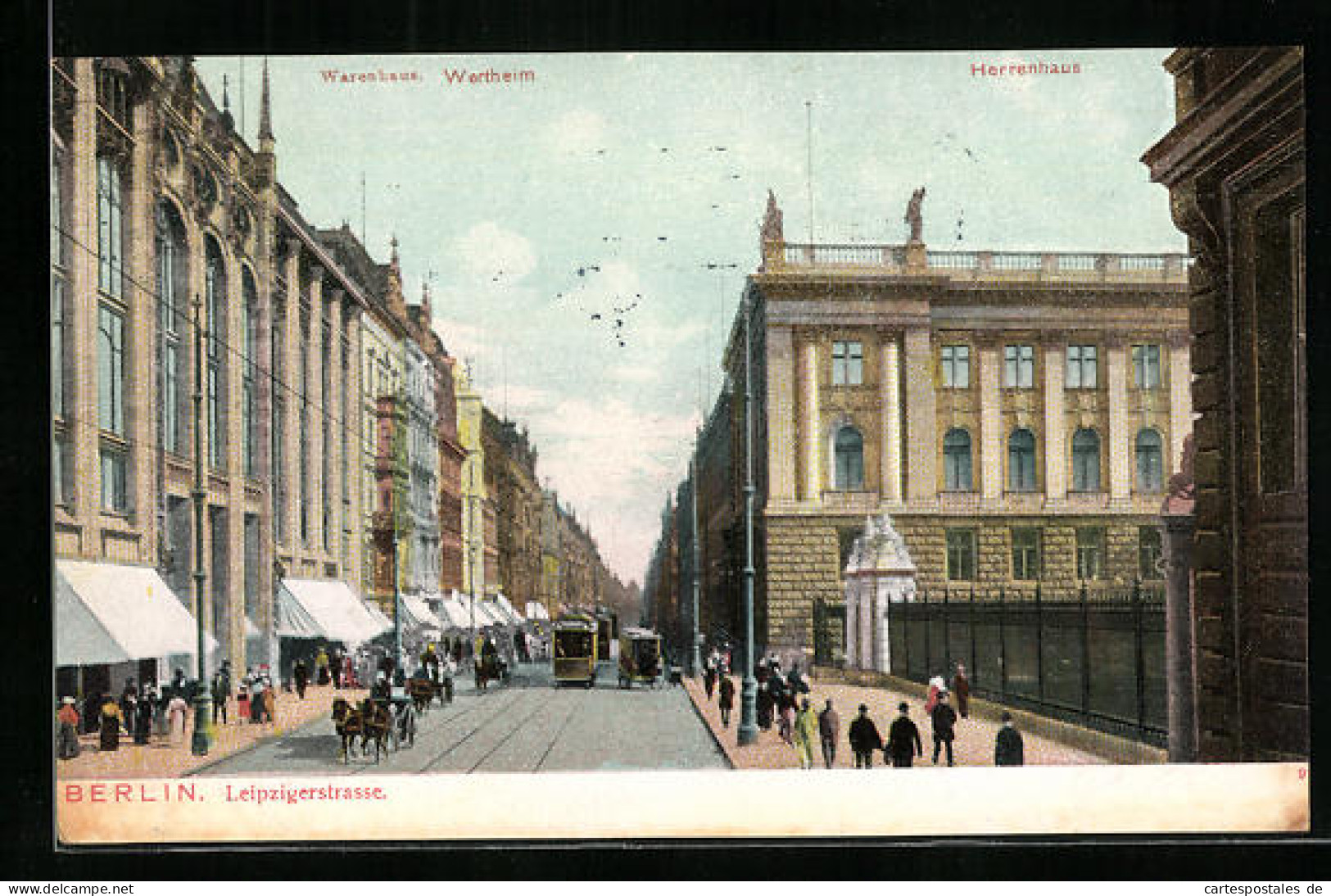 AK Berlin, Leipzigerstrasse, Strassenpartie Mit Herrenhaus  - Mitte