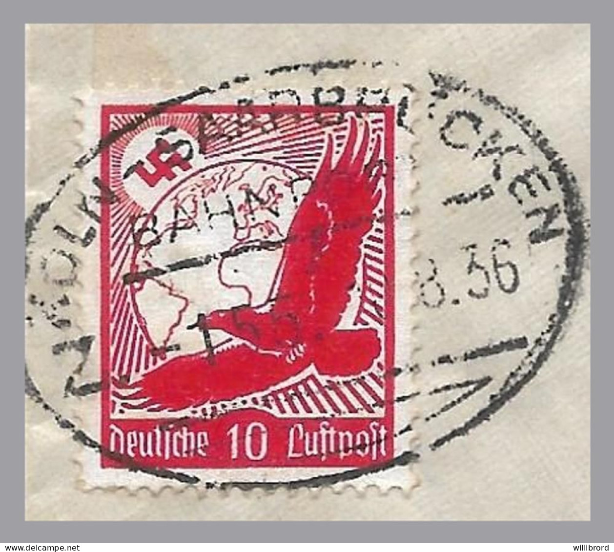 LUXEMBOURG - 1936 GERMANY MIXED AIRMAIL FRANKING - Schifflange To Einfeld - Briefe U. Dokumente