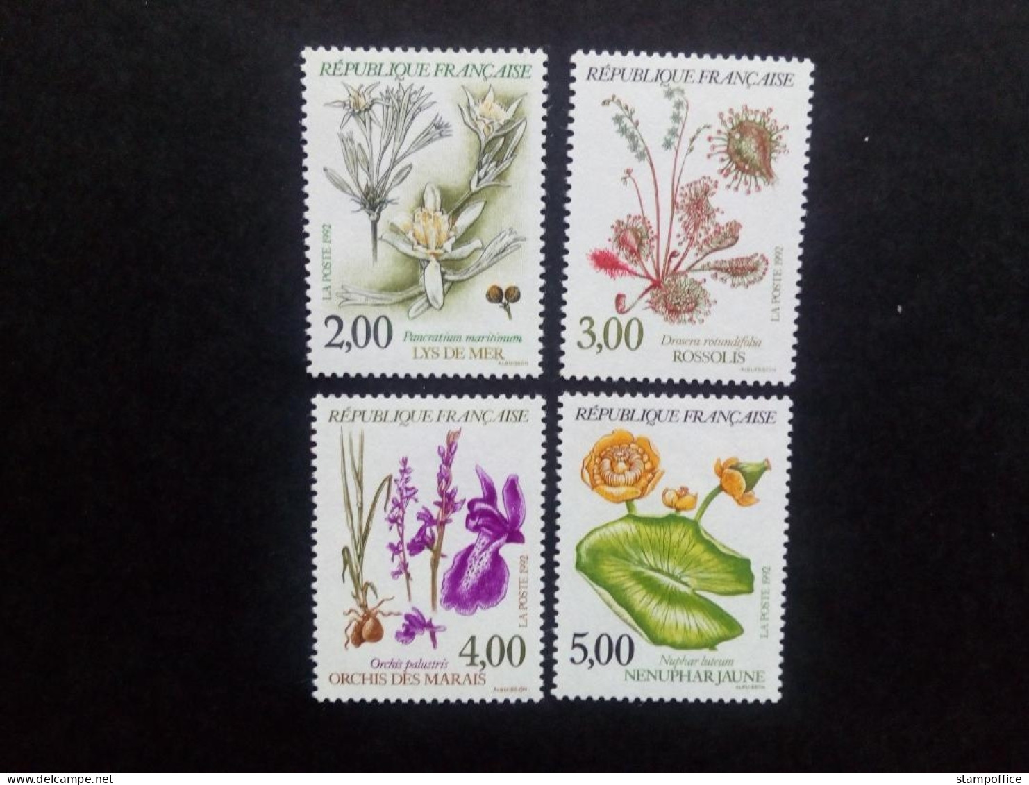 FRANKREICH MI-NR. 2910-2913 POSTFRISCH(MINT) PFLANZEN 1992 SONNENTAU TEICHROSE - Rosen