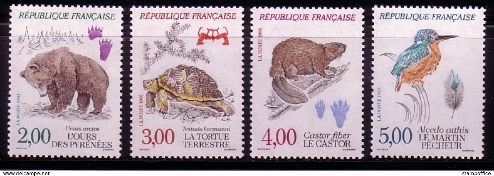 FRANKREICH MI-NR. 2853-2856 POSTFRISCH(MINT) GESCHÜTZTE TIERE BRAUNBÄR BIBER EISVOGEL - Bears