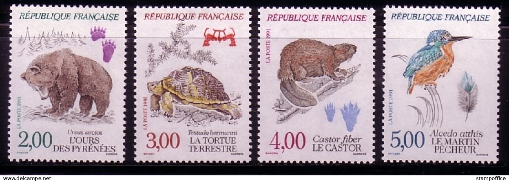 FRANKREICH MI-NR. 2853-2856 POSTFRISCH(MINT) GESCHÜTZTE TIERE BRAUNBÄR BIBER EISVOGEL - Orsi