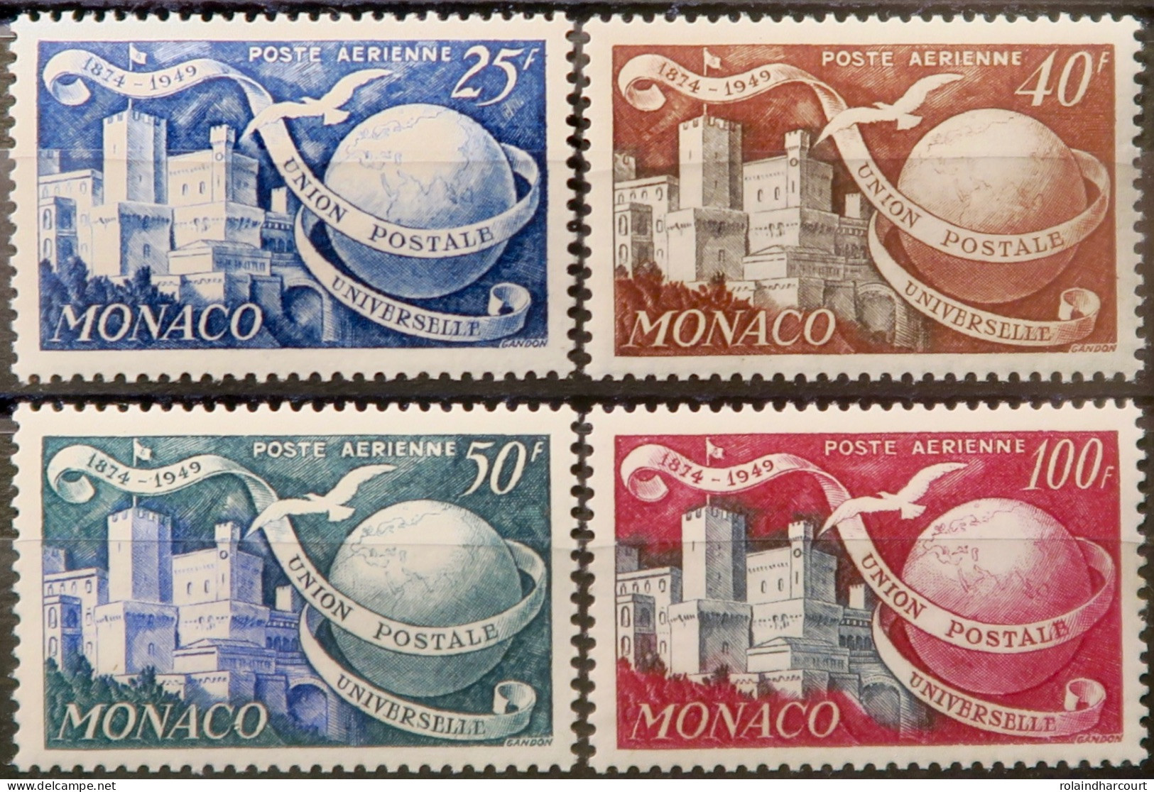 R2253/659 - MONACO - 1949/1950 - POSTE AERIENNE - SERIE COMPLETE - N°45 à 48 NEUFS** - Airmail