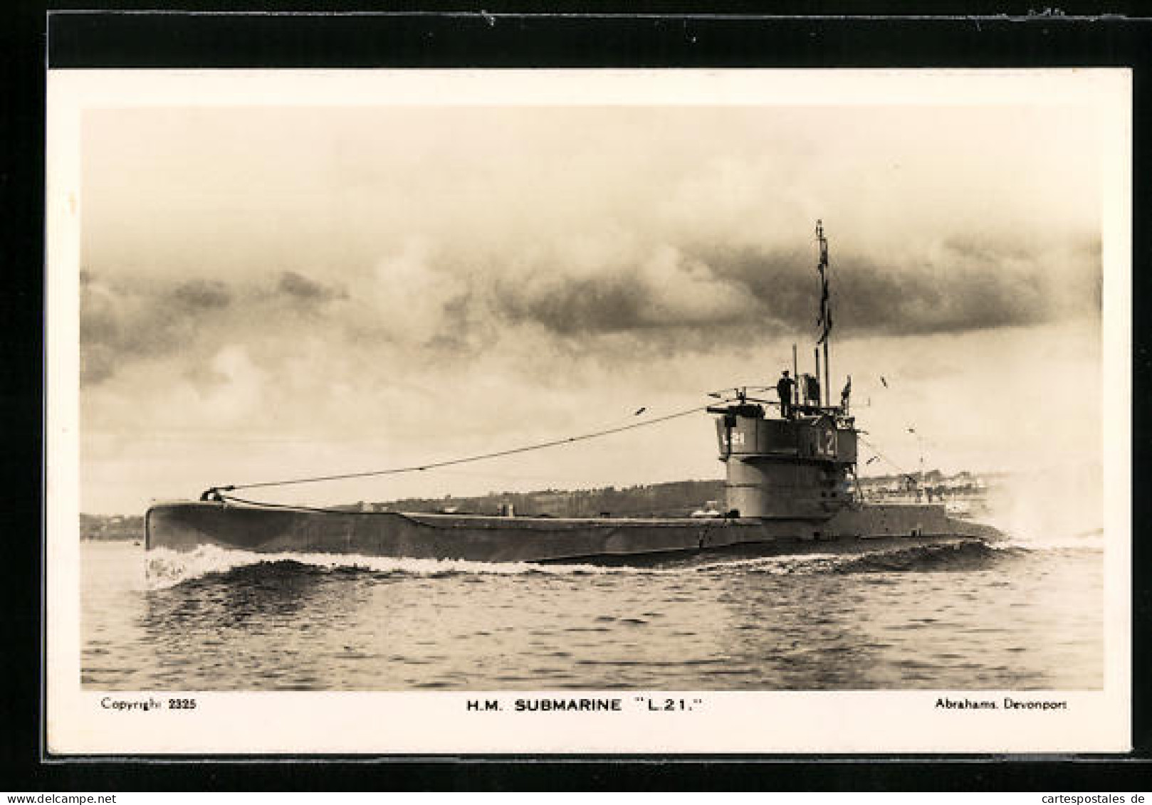 AK H.M.Submarine L. 21, Aufgetauchtes U-Boot Mit Besatzung An Deck  - Oorlog