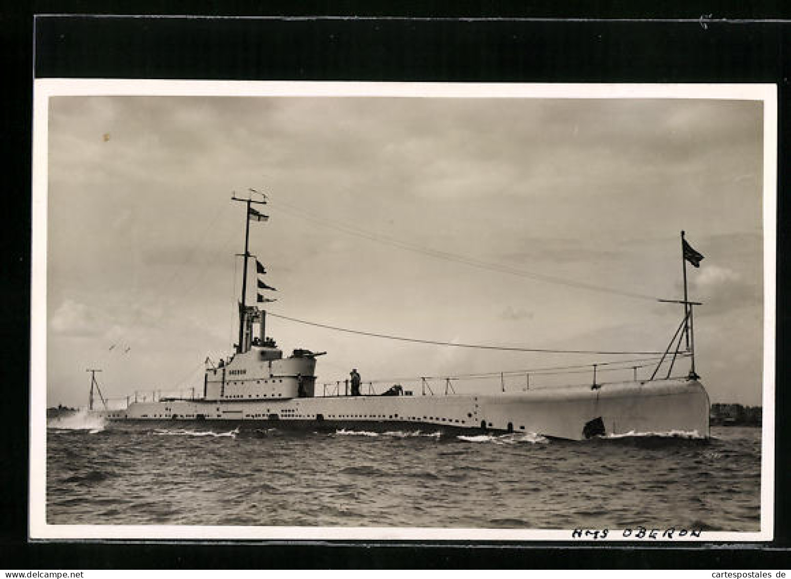AK Britisches U-Boot HMS Oberon In Voller Fahrt  - Guerre