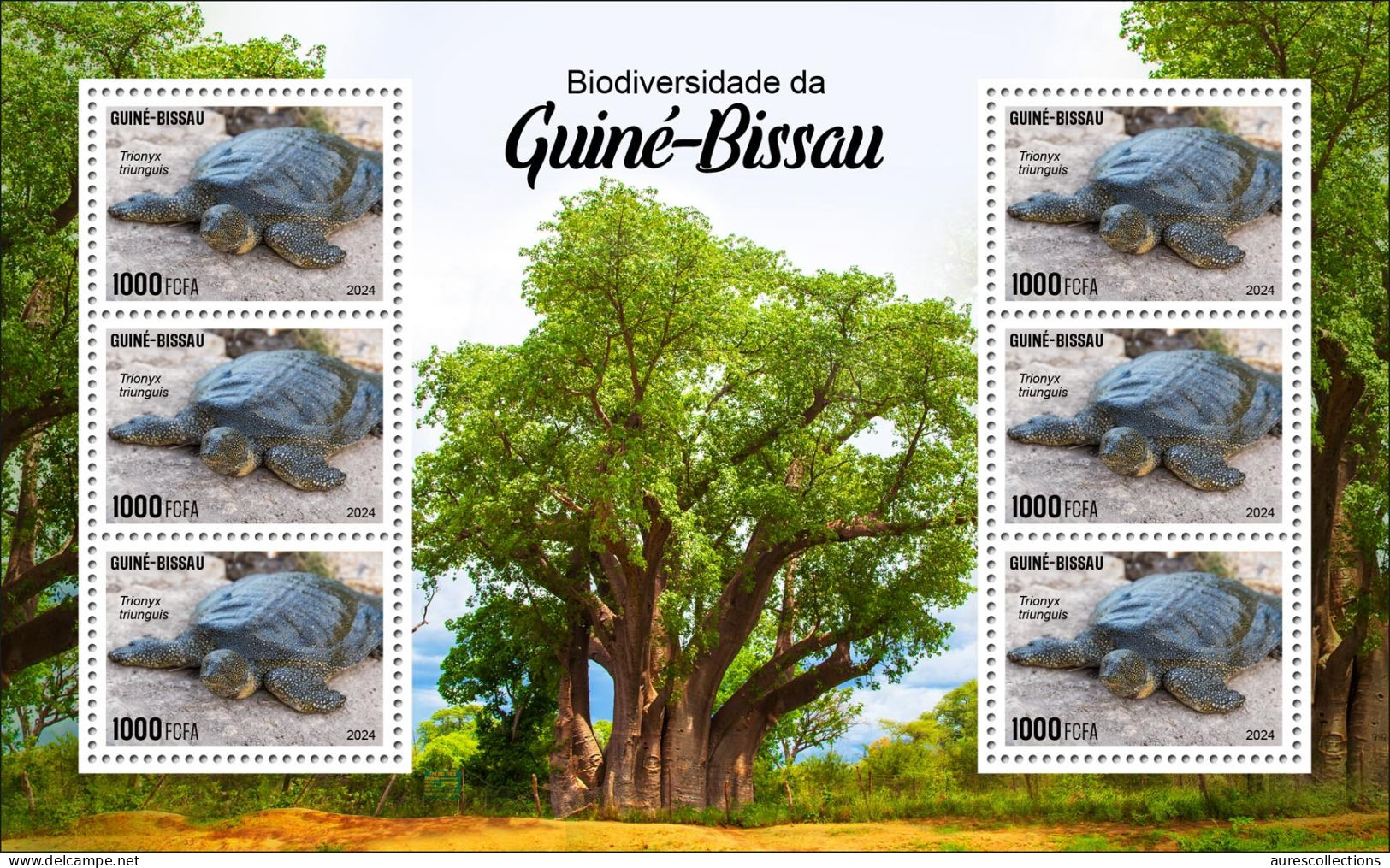 GUINEA BISSAU 2024 MS 6V - REG & OVERPRINT - TURTLE TURTLES TORTUES - BIODIVERSITY - WILDLIFE WORLD DAY - MNH - Tortues