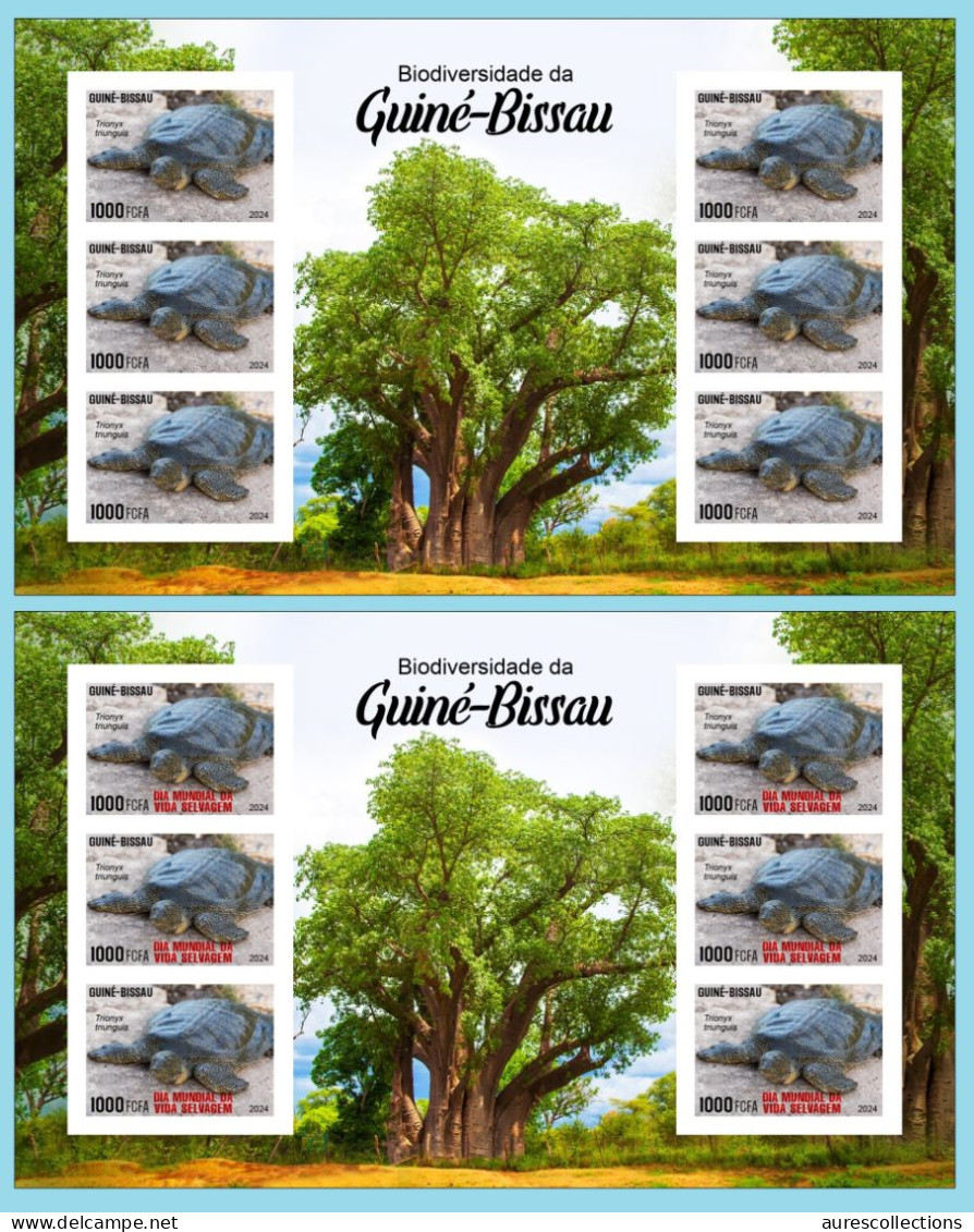 GUINEA BISSAU 2024 IMPERF MS 6V - REG & OVERPRINT - TURTLE TURTLES TORTUES - BIODIVERSITY - WILDLIFE WORLD DAY - MNH - Schildkröten