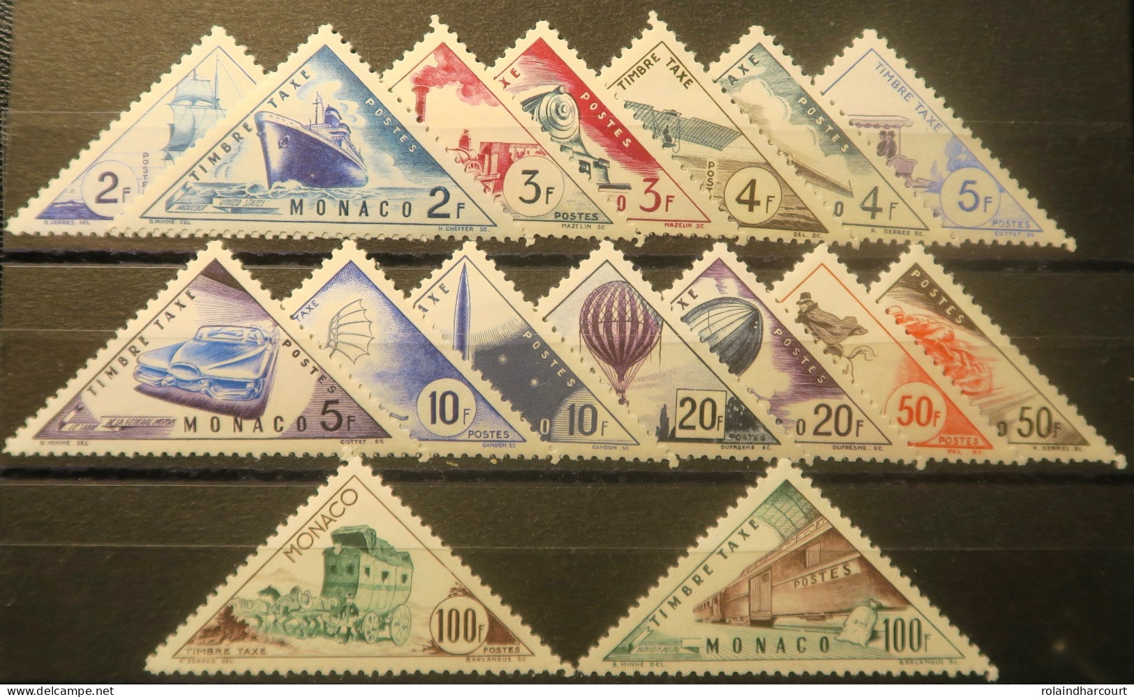 R2253/664 - MONACO - 1953 - TIMBRES TAXE - SERIE COMPLETE Sauf N°39A+B - N°40 à 55 NEUFS* - Cote (2024) : 74,70 € - Segnatasse