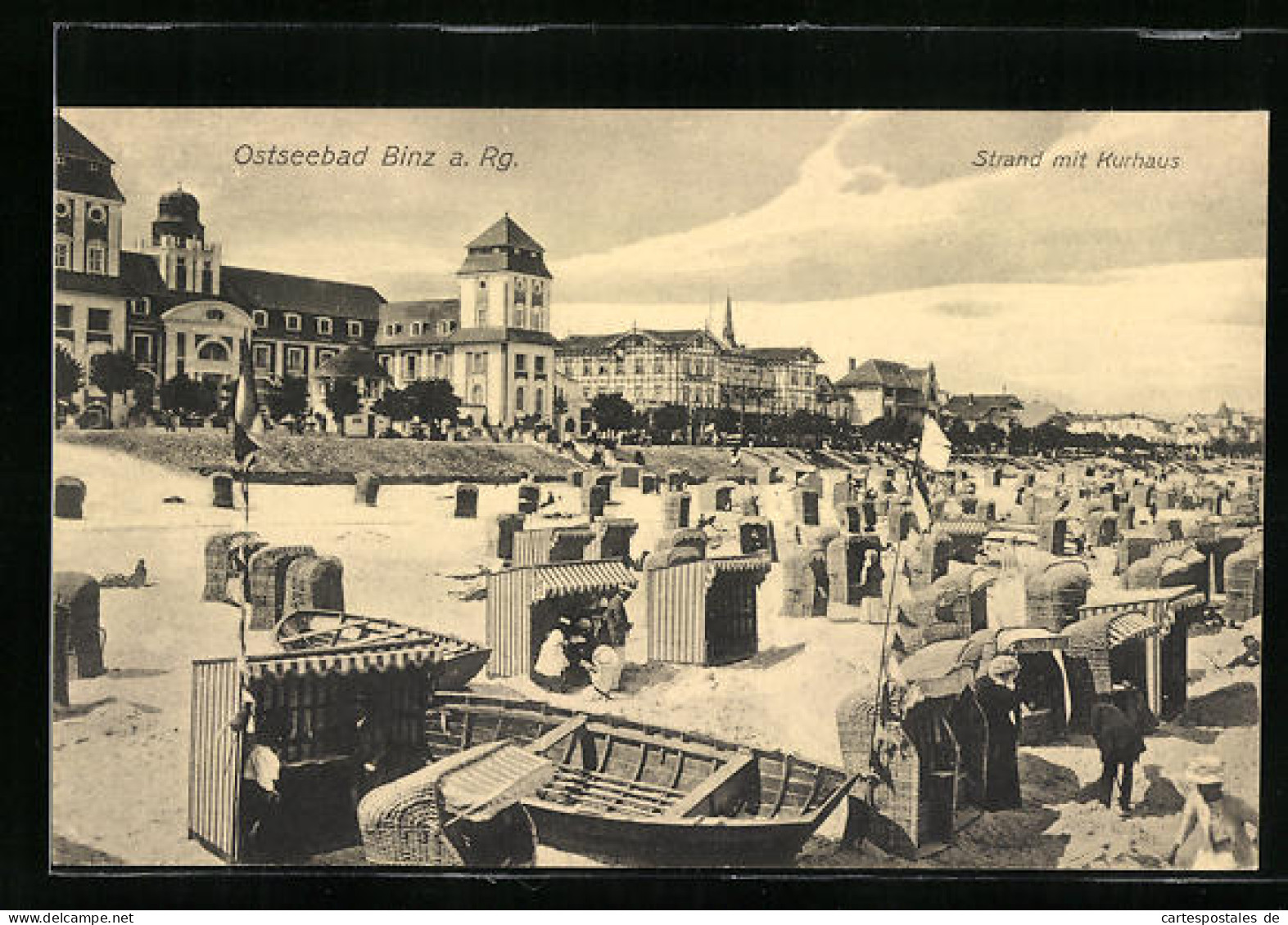 AK Binz A. Rügen, Strand Mit Kurhaus  - Rügen