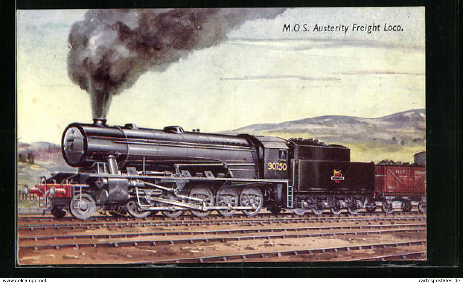Pc Lokomotive Der Englischen Eisenbahn Nr. 90750, M.O.S. Austerity Freight Loco  - Trains