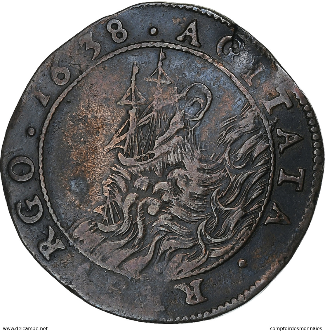 Pays-Bas Espagnols, Jeton, Philip IV, 1638, Cuivre, TTB - Sonstige & Ohne Zuordnung