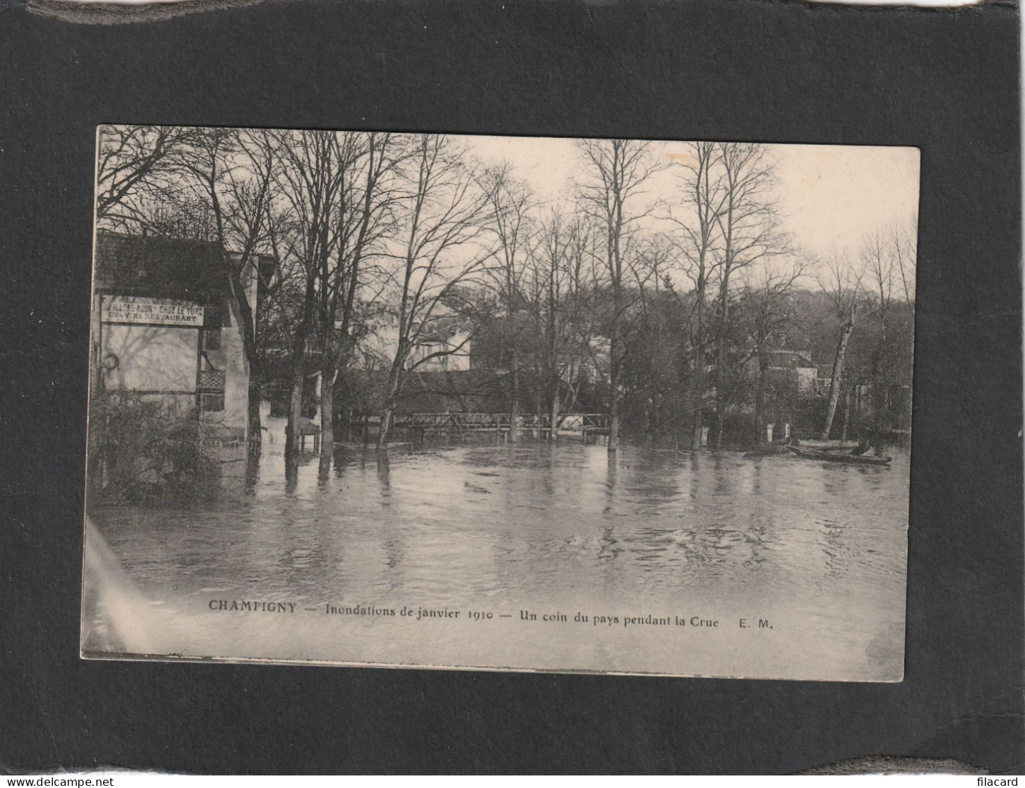 128443         Francia,   Champigny,     Inondations  De Janvier 1910,   Un  Coin  Du  Pays  Pendant  La  Crue,  NV - Überschwemmungen