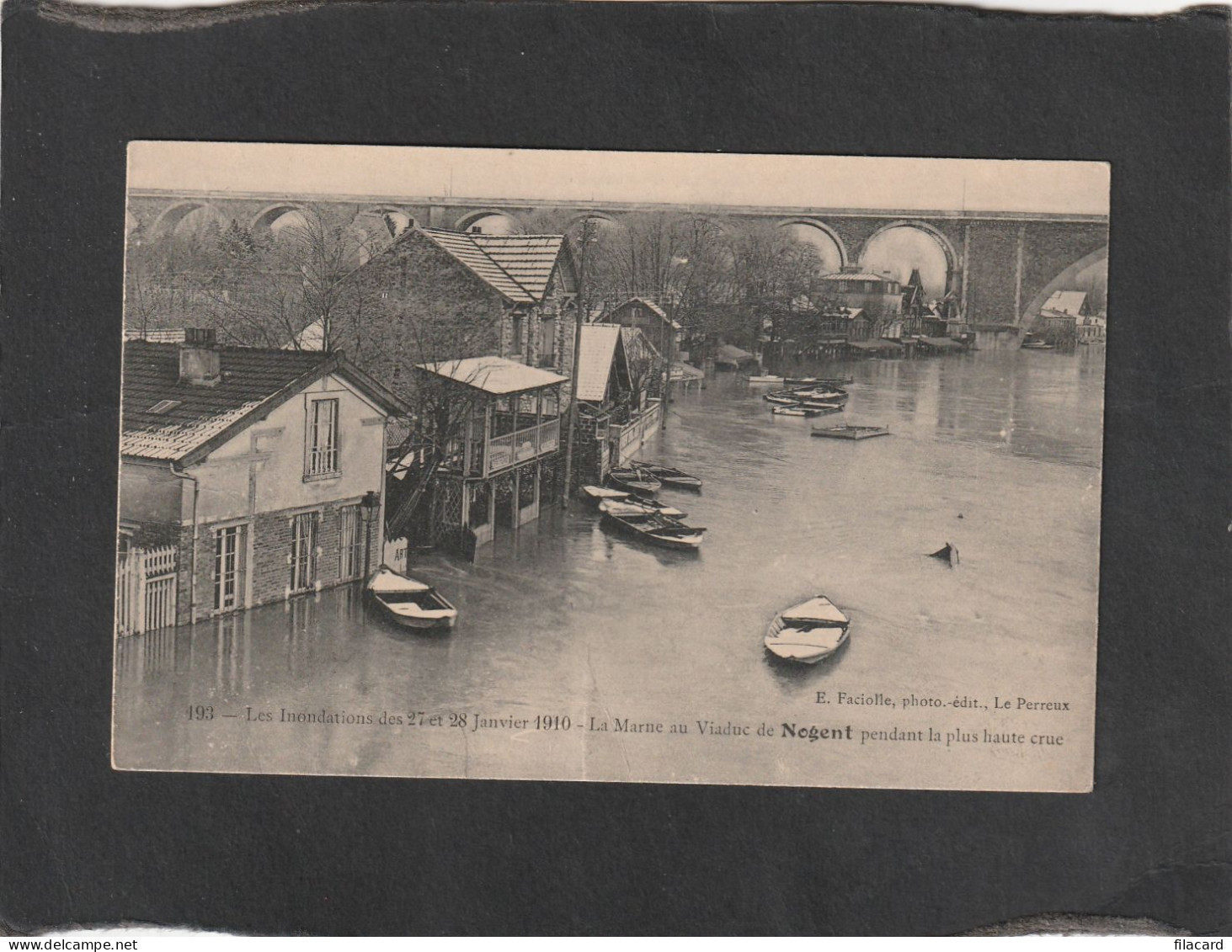 128445         Francia,   Les   Inondations  Des 27 Et 28  Janvier  1910,    La  Marne  Au  Viaduc  De Nogent,  NV - Inondations