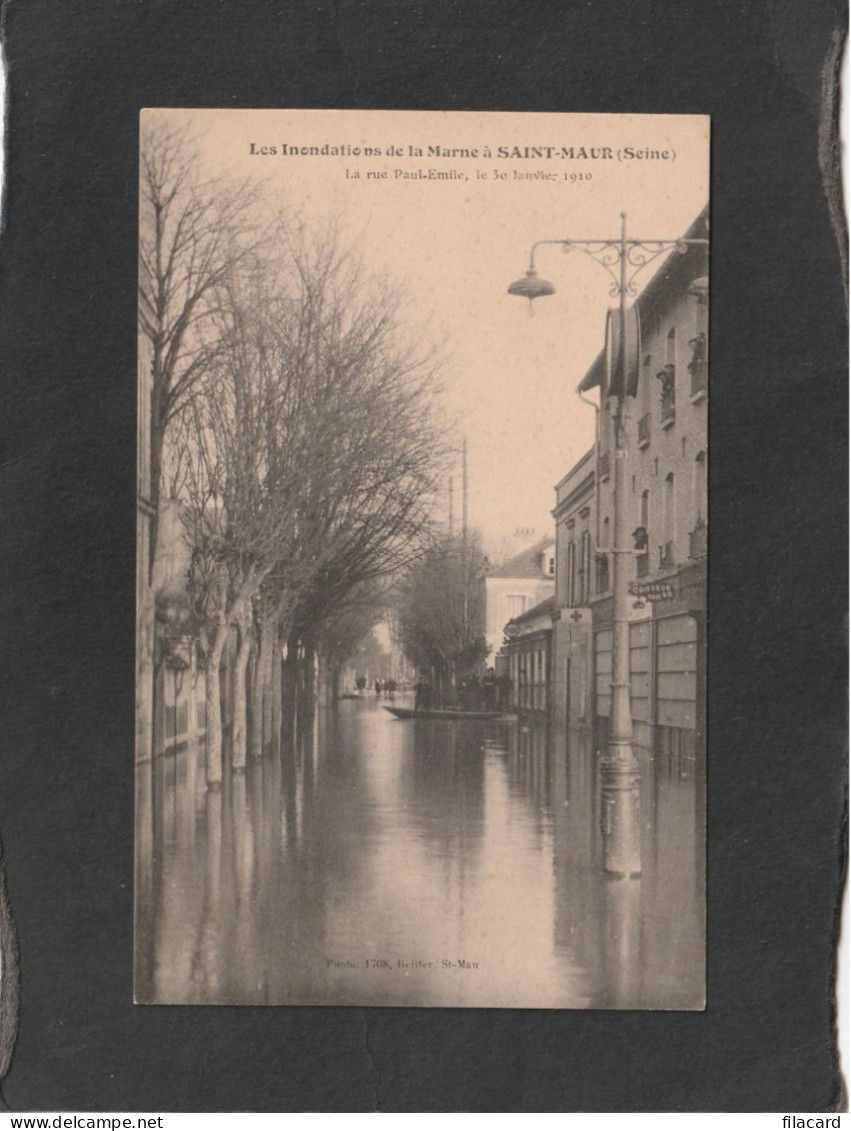 128447         Francia,    Les   Inondations  De  La  Marne  A  Saint-Maur,  Seine, Le  30  Janvier  1910,  NV - Überschwemmungen