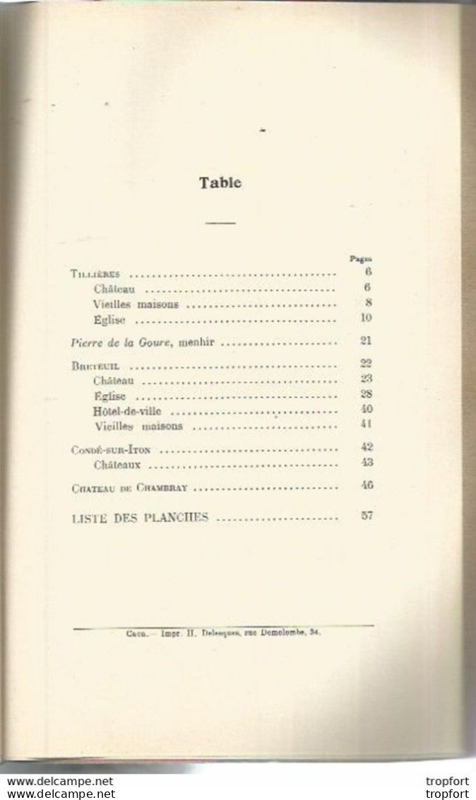 Livret NOTES ARCHEOLOGIQUES 1917 Tillières Breteuil CONDE CHAMBRAY Louis REGNIER 60 Pages