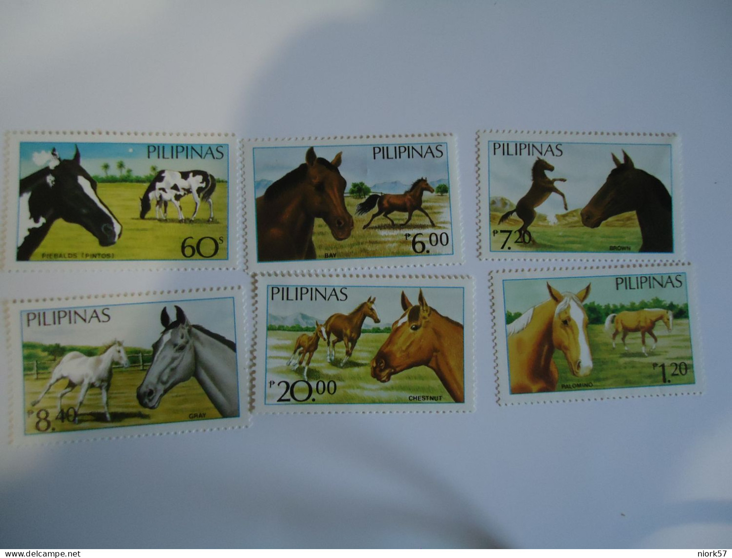 PHILIPPINES   MNH   SET  6  ANIMALS  HORSES - Chevaux